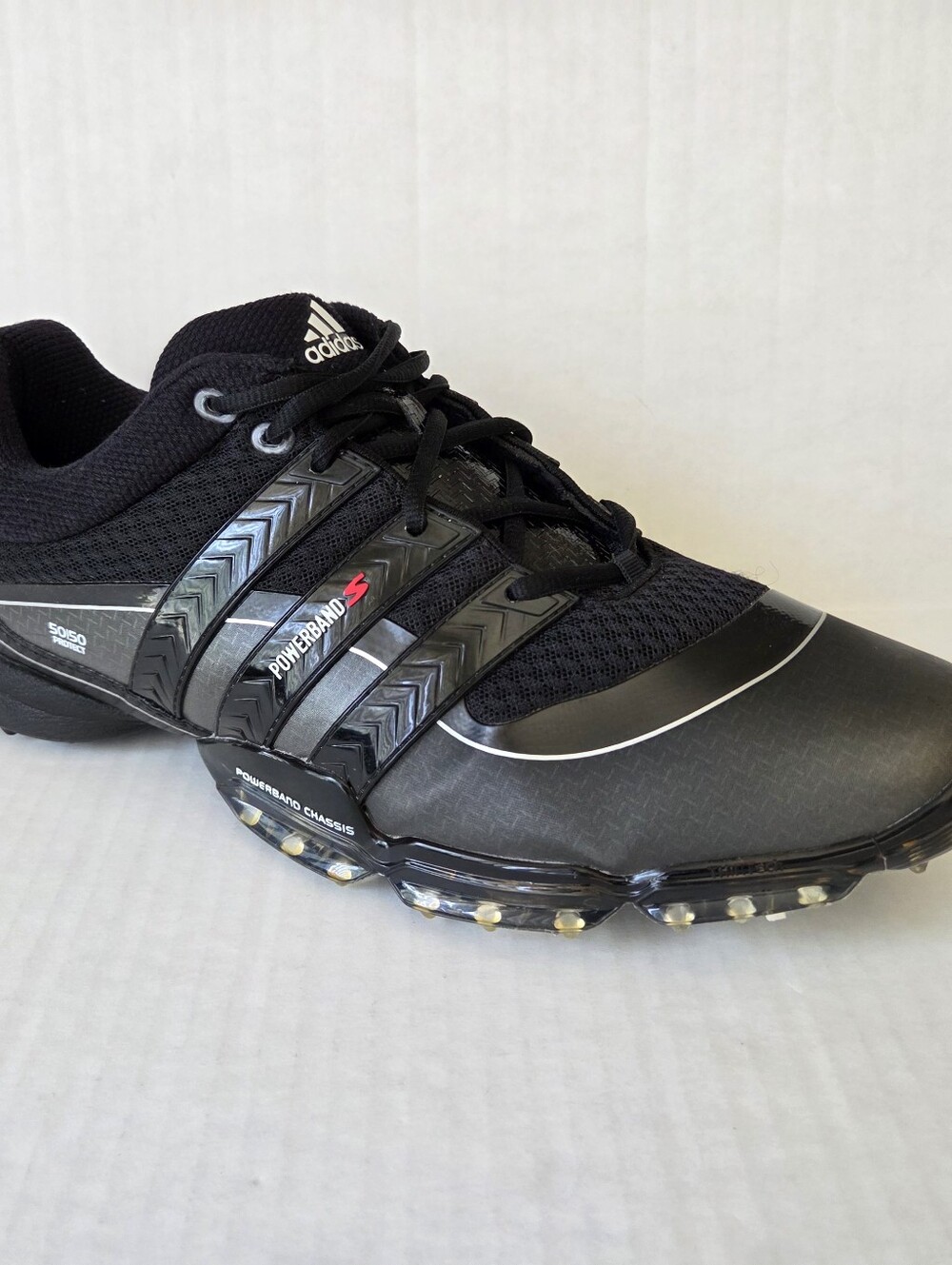 Adidas Powerband S 3.0 Golf Shoes Men's 11.5 Black 50/50 Project **MINOR FLAW**